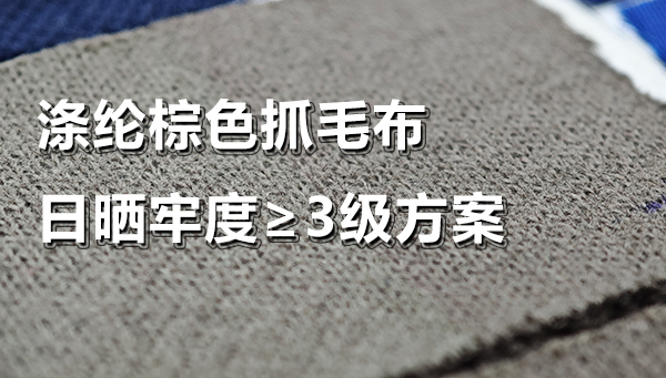 涤纶棕色抓毛布日晒牢度≥3级方案