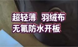 超轻薄羽绒服面料，无氟防水定制样板