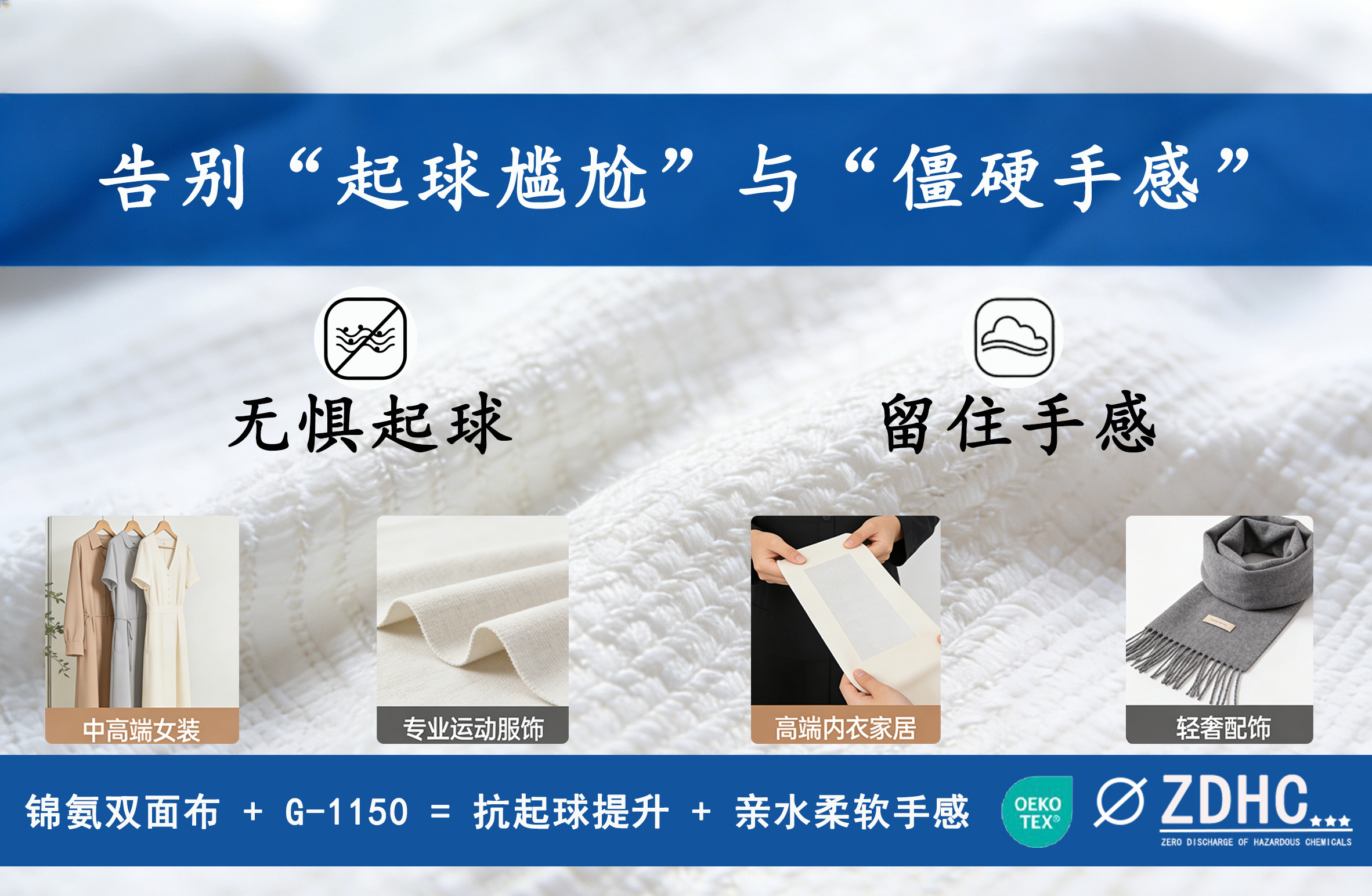 锦氨大提花双面布抗起球起毛解决方案