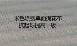 米白色涤氨单面提花弹力布，抗起球提高一级