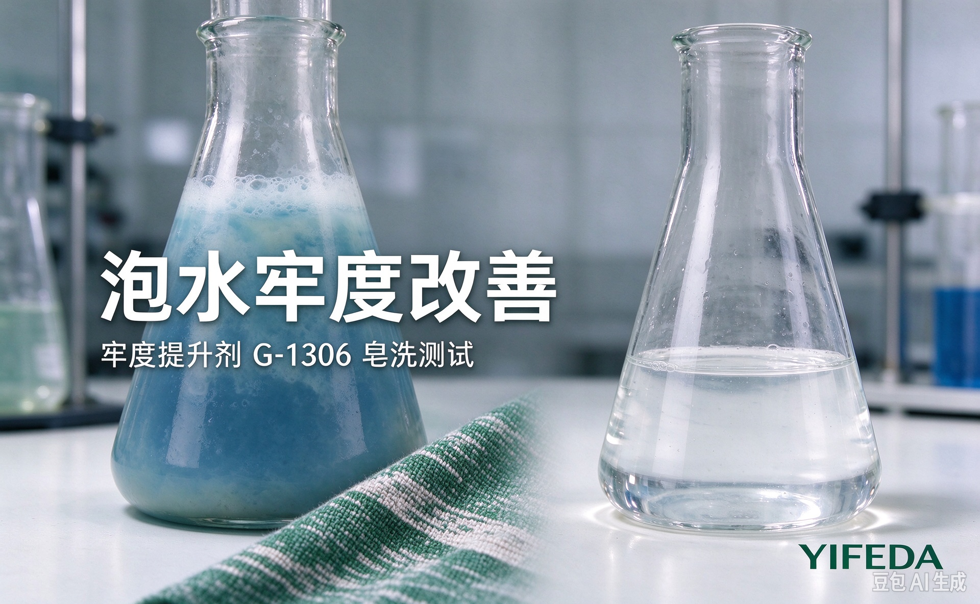 棉绿色面料提高泡水牢度