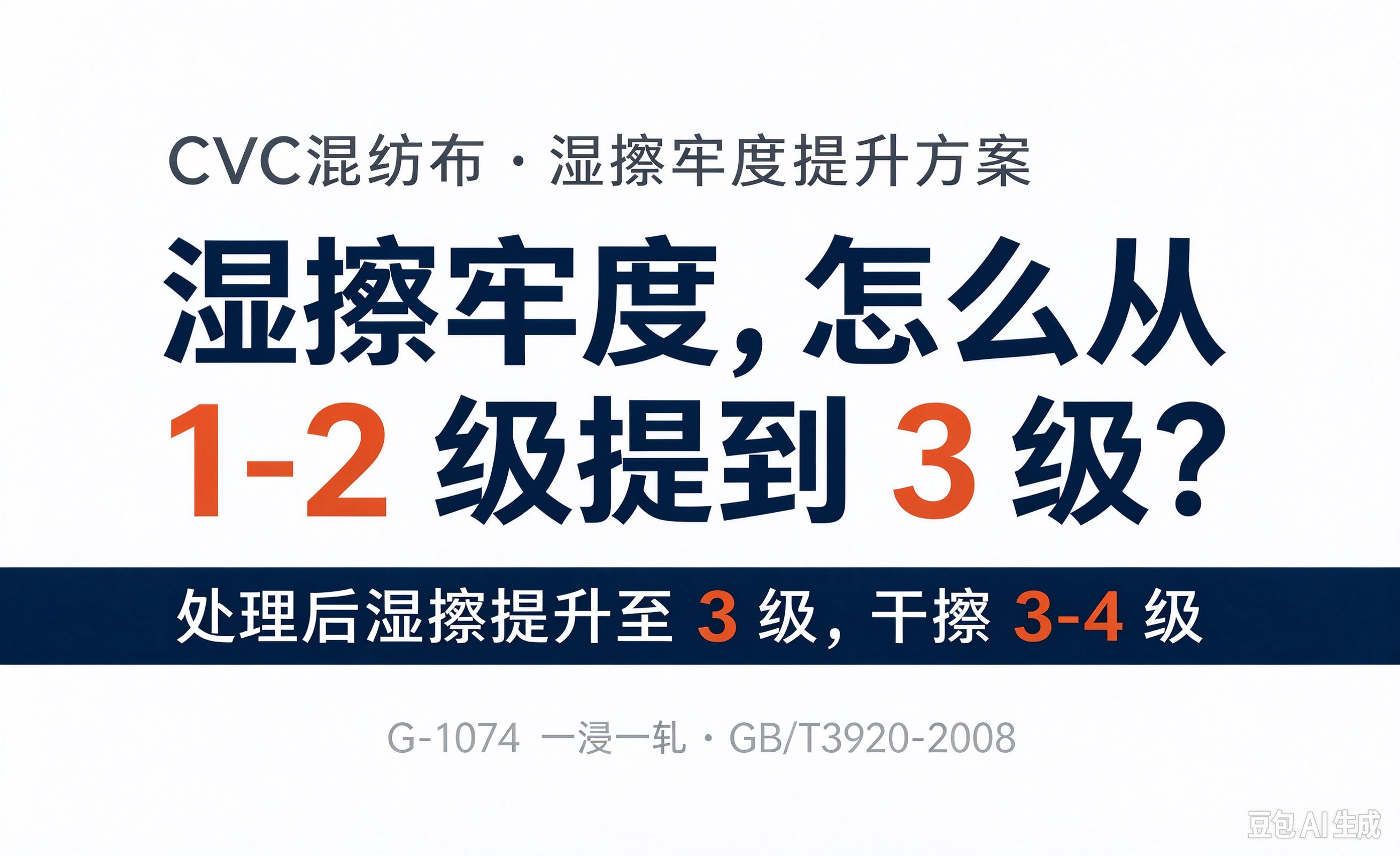 CVC 混纺深色布、GB/T3920-2008、湿擦 1-2→3 级