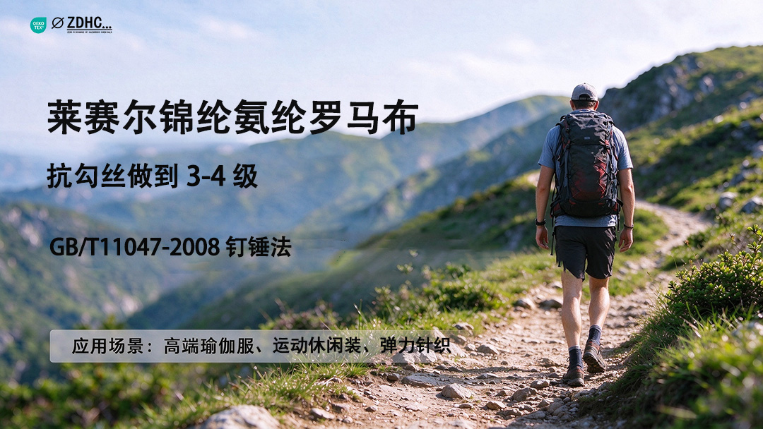 GB/T11047‑2008 钉锤法｜莱赛尔锦纶氨纶罗马布抗勾丝 3‑4 级